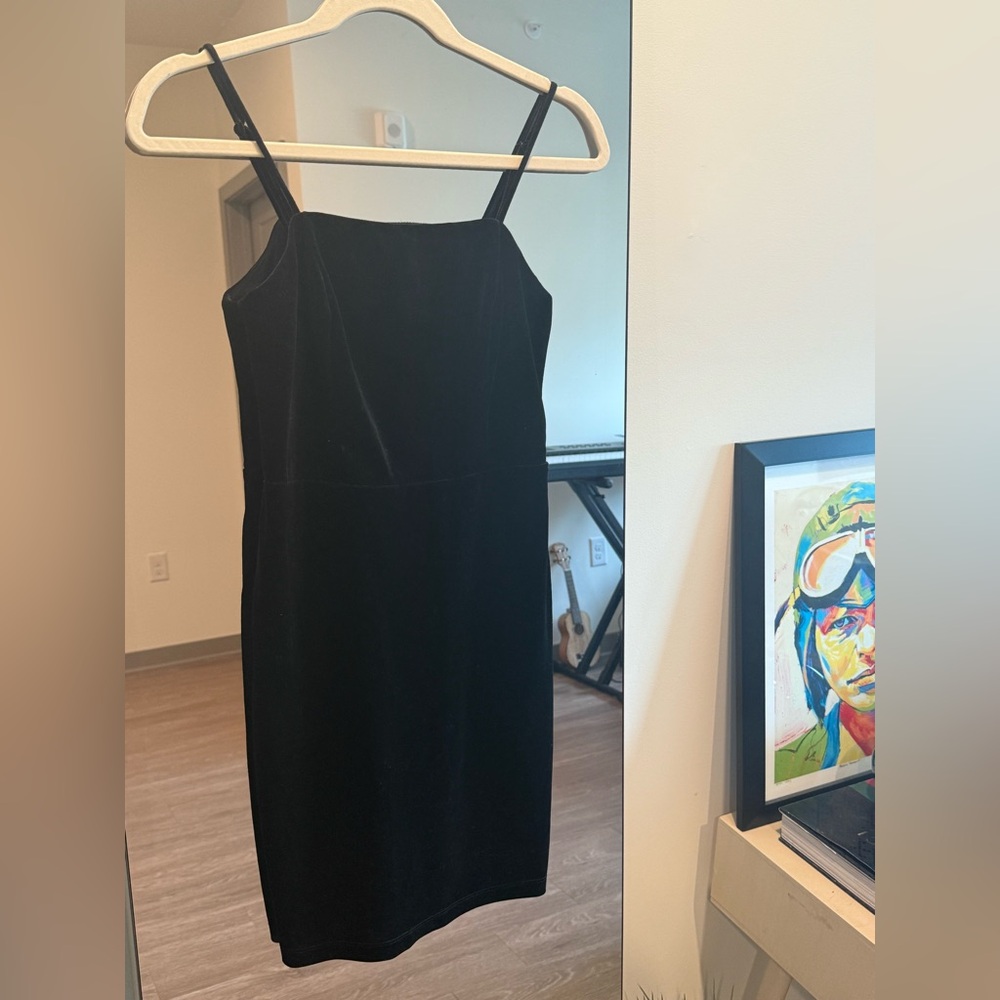 Mini Black Velvet Dress